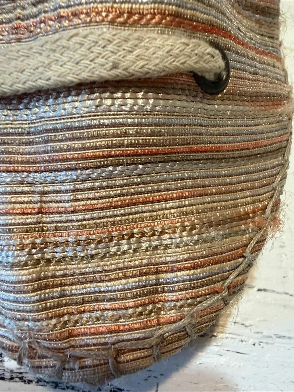 Woven Espadrille Wedge Sandals in Natural Beige